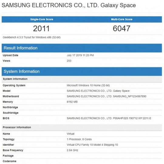 Laptop 2 trong 1 Galaxy Book S ghé thăm Geeekbench với chip Snapdragon 855