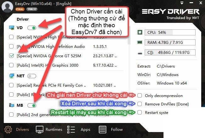 Download bộ Driver FULL WanDriver 7 (Easy DriverPacks) Tiếng Anh mới và tốt nhất 2020 dành cho win10