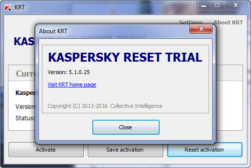 Dùng thử 90 ngày vô hạn Kaspersky Reset Trial