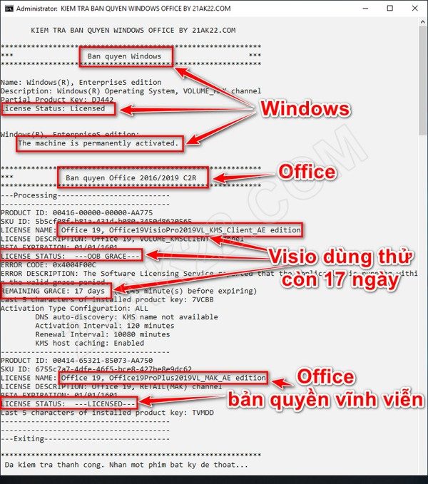 Hướng Dẫn Cách Kiểm Tra Bản Quyền Windows Office Chi Tiết by 21AK22