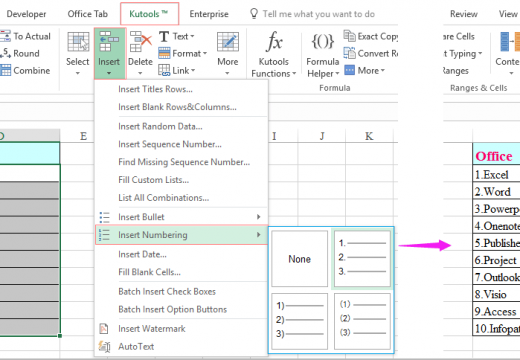 generate all possible combinations with kutools for excel