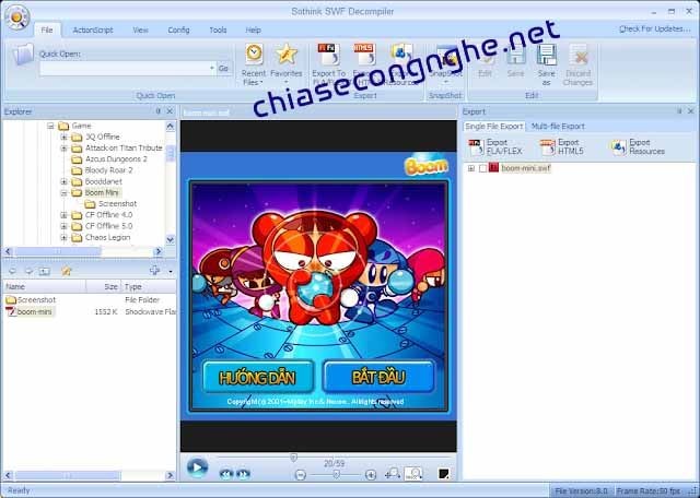 Sothink SWF Decompiler 7.1 – Phần mềm chỉnh sửa file Flash .SWF