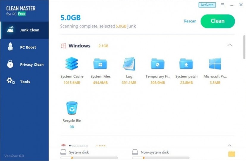 Clean Master For PC Pro 6.0 Full – Dọn dẹp dữ liệu rác máy tính