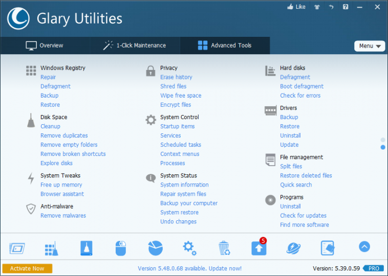 Glary Utilities Pro 5.153.0.179 Full + Portable – Sửa Chữa Tăng Tốc PC