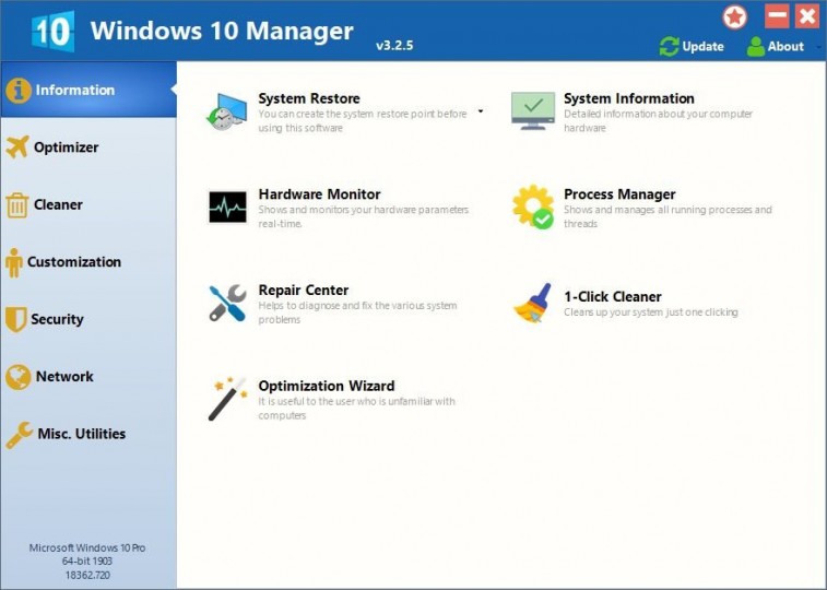 Windows 10 Manager 3.3.5 Full + Portable – Sửa chữa, dọn dẹp, tối ưu Windows 10